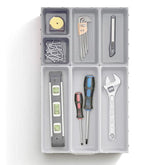 StorageMart 7-Piece Cutlery storage organizer set | Plastic | White - StorageMart